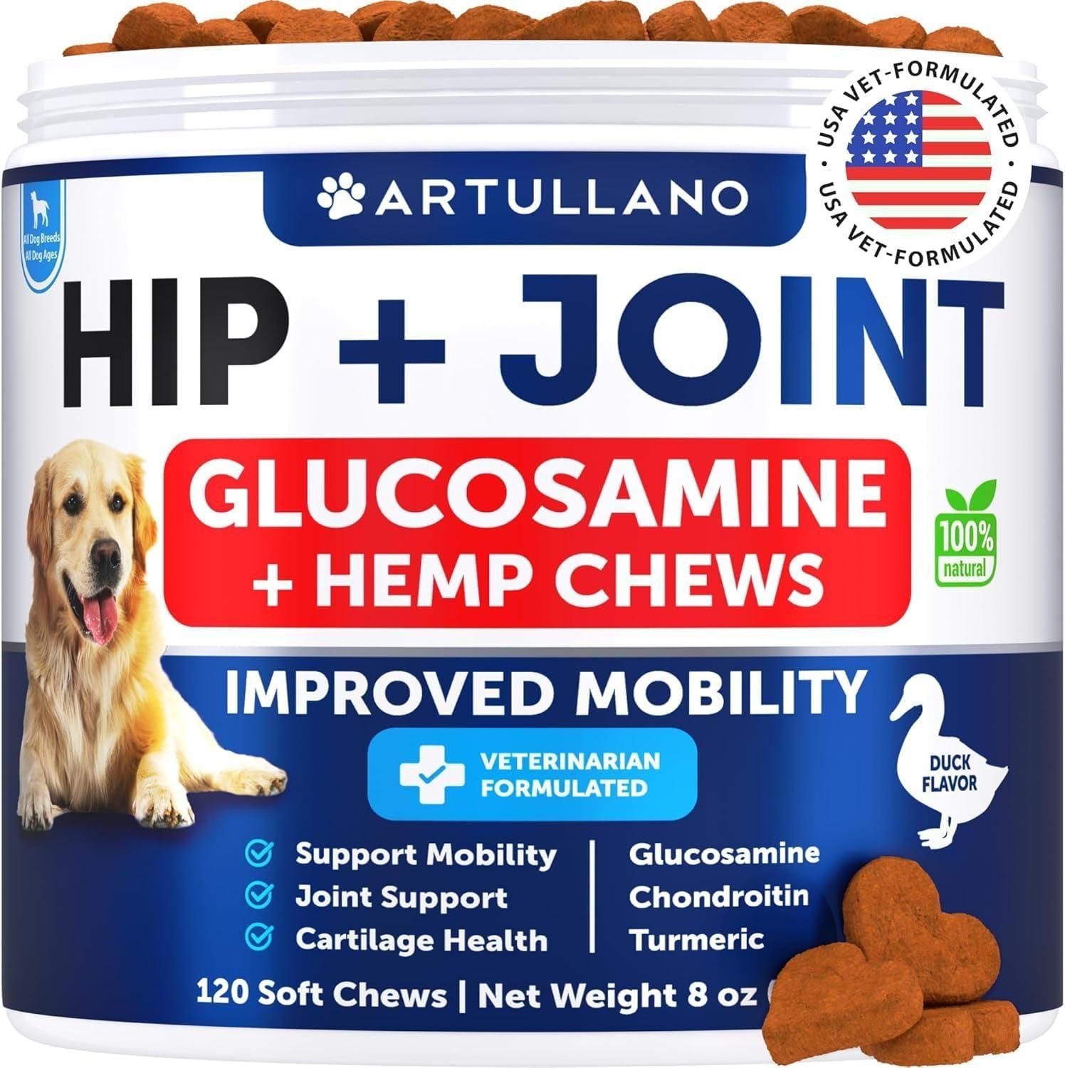 Hemp Hip and Joint Supplement for Dogs Glucosamine for Dogs Joint Pain ...
