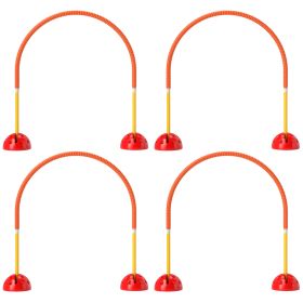 4 Piece Dog Agility Equipment W 4 Adjustable Width Doors, Carry Bag, Easy Assemble & Portable, Orange (Option: Orange)